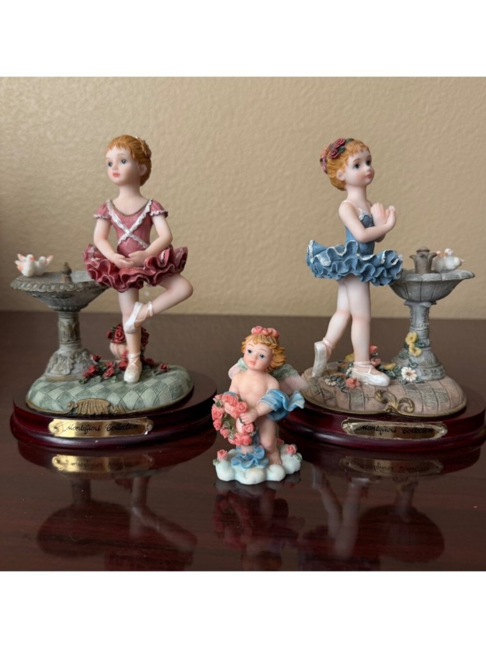 1989 Montefiori Collection Ballerina Cherub & Figurines Lot Resin Set of 3